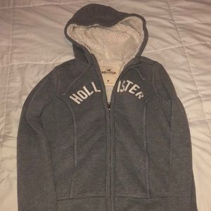 Fur-lined zip up hoodie from Hollister